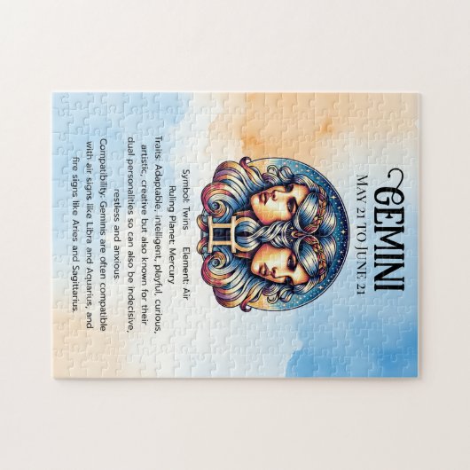 Horoscoopteken Tweelingen | teken van de tweelinga Legpuzzel (Horizontaal)