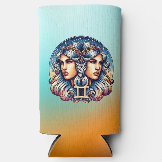 Horoscoopteken Tweelingen | teken van de tweelinga Seltzer Blikjeskoeler (Voorkant)