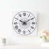 Horoscoopwiel met Romeinse cijfers Vierkante Klok (Huis)