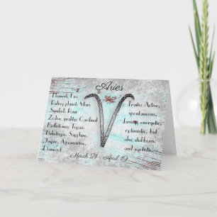 Horoscope Aries Zodiac Astrology Sign Birthday Kaart