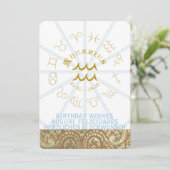 HOROSCOPE ~ Birthday Invite - Aquarius Kaart (Staand voorkant)