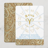 HOROSCOPE ~ Birthday Invite - Aries Kaart (Voorkant / Achterkant)