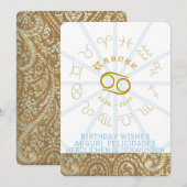 HOROSCOPE ~ Birthday Invite - Cancer Kaart (Voorkant / Achterkant)
