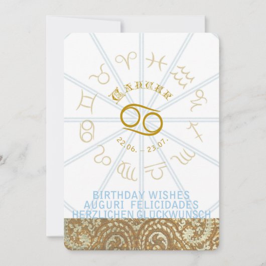 HOROSCOPE ~ Birthday Invite - Cancer Kaart (Voorkant)