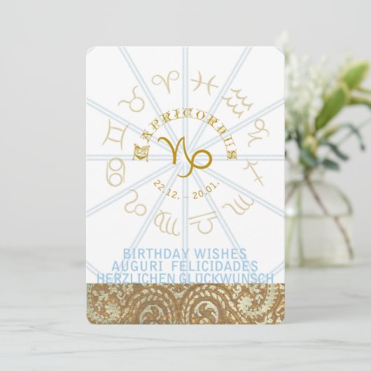 HOROSCOPE ~ Birthday Invite - Capricornus Kaart (Staand voorkant)