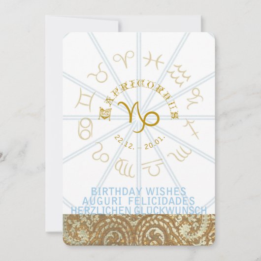 HOROSCOPE ~ Birthday Invite - Capricornus Kaart (Voorkant)