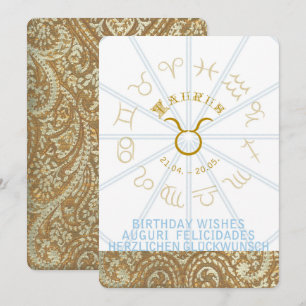 HOROSCOPE ~ Birthday Invite - Taurus Kaart