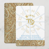 HOROSCOPE ~ Birthday Invite - Virgo Kaart (Voorkant / Achterkant)