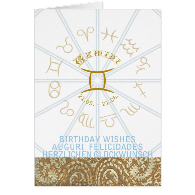 HOROSCOPE ~ Birthday Wenskaart Gemini (Voorkant)