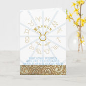 HOROSCOPE ~ Birthday Wenskaart Taurus Kaart (Gele Bloem)