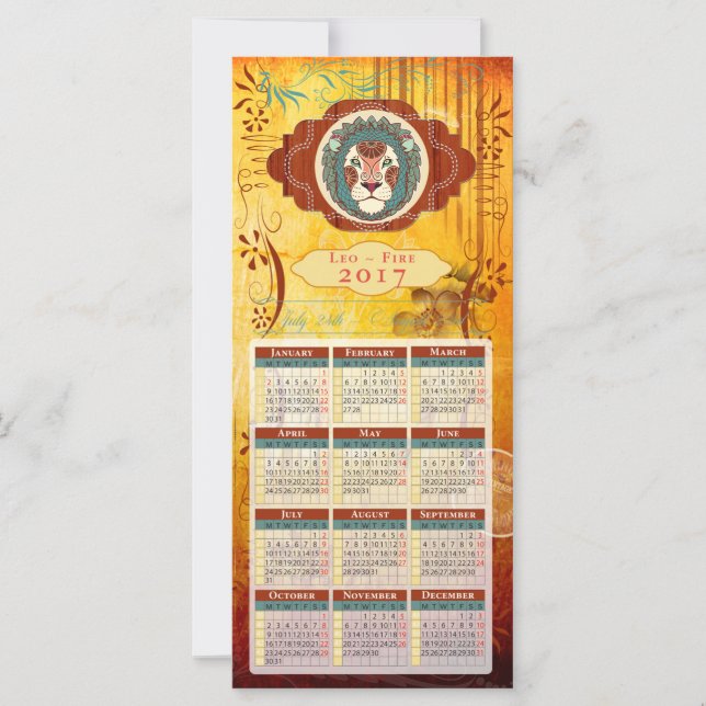 Horoscope Calendar Kaart 2017 ~ Leo (Voorkant)