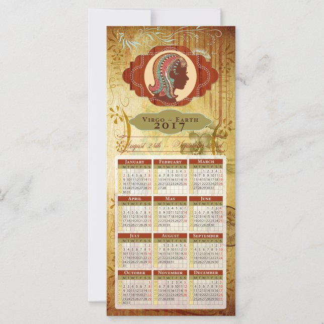 Horoscope Calendar Kaart 2017 ~ Virgo (Voorkant)