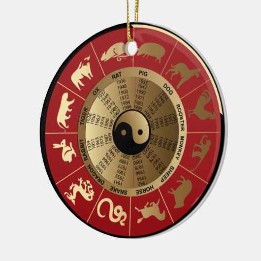 horoscope chinese zodiac keramisch ornament (Links)