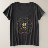 Horoscope Jeweled Design Gold Alien Grote Maat T-shirt (Design voorkant)