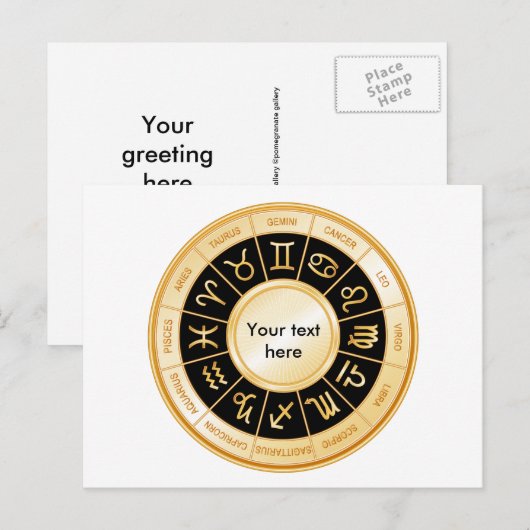 Horoscope Mandala Briefkaart (Voorkant / Achterkant)