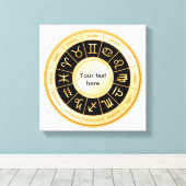 Horoscope Mandala Canvas Afdruk (Insitu (Houten vloer))