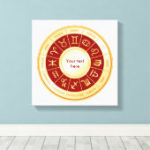 Horoscope Mandala Canvas Afdruk (Insitu (Houten vloer))