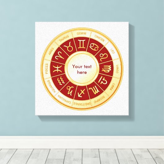 Horoscope Mandala Canvas Afdruk (Insitu (Houten vloer))