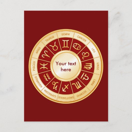 Horoscope Mandala Uitnodiging Briefkaart (Voorkant)