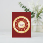 Horoscope Mandala Uitnodiging Briefkaart (Staand voorkant)