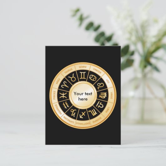 Horoscope Mandala Uitnodiging Briefkaart (Staand voorkant)