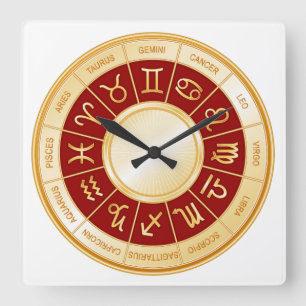 Horoscope Mandala Vierkante Klok