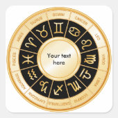 Horoscope Mandala Vierkante Sticker (Voorkant)