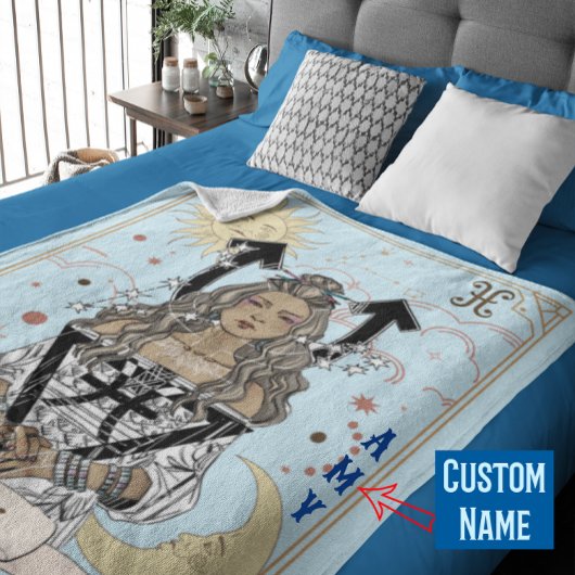Horoscope Pisces Woman Zodiac Celestial Sun Moon Fleece Deken
