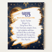 Horoscope Sign Aries | Astrology Traits & Dates Planner (Achterkant)
