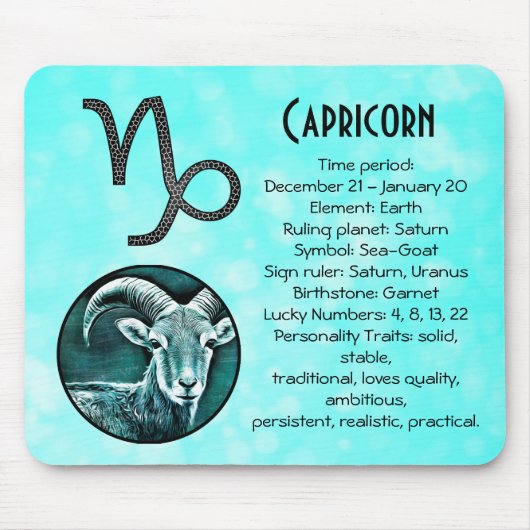 Horoscope Sign Capricorn Zodiac Traits Birthday Muismat (Voorkant)