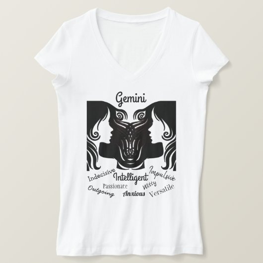 Horoscope Sign Gemini trekt tweelingen aan T-shirt (Design voorkant)