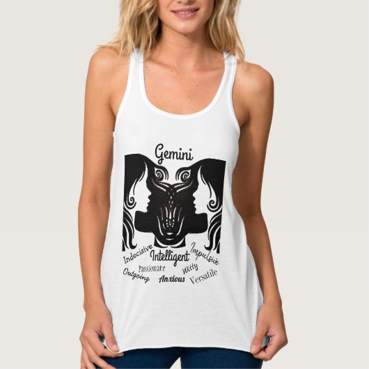 Horoscope Sign Gemini trekt tweelingen aan Tanktop (Voorkant)