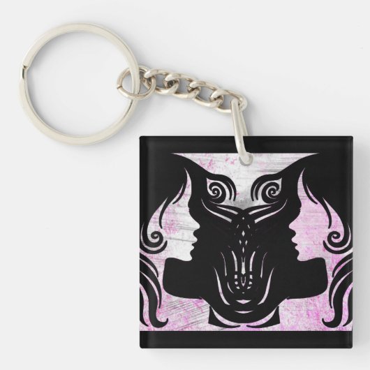 Horoscope Sign Gemini Zodiac Sleutelhanger (Voorkant)