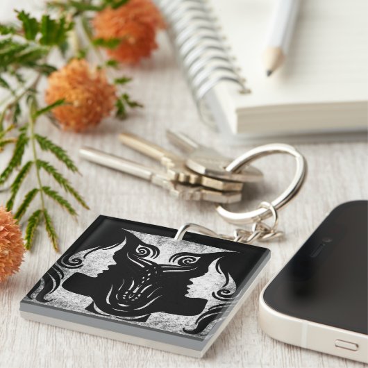 Horoscope Sign Gemini Zodiac Sleutelhanger (Voorkant Rechts)