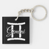 Horoscope Sign Gemini Zodiac Sleutelhanger (Achterkant)