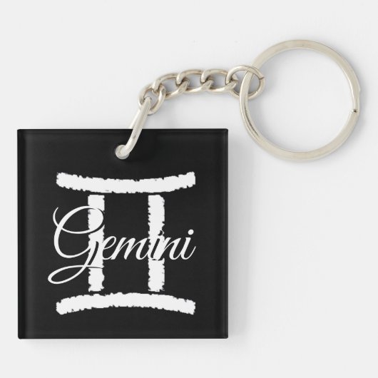 Horoscope Sign Gemini Zodiac Sleutelhanger (Achterkant)