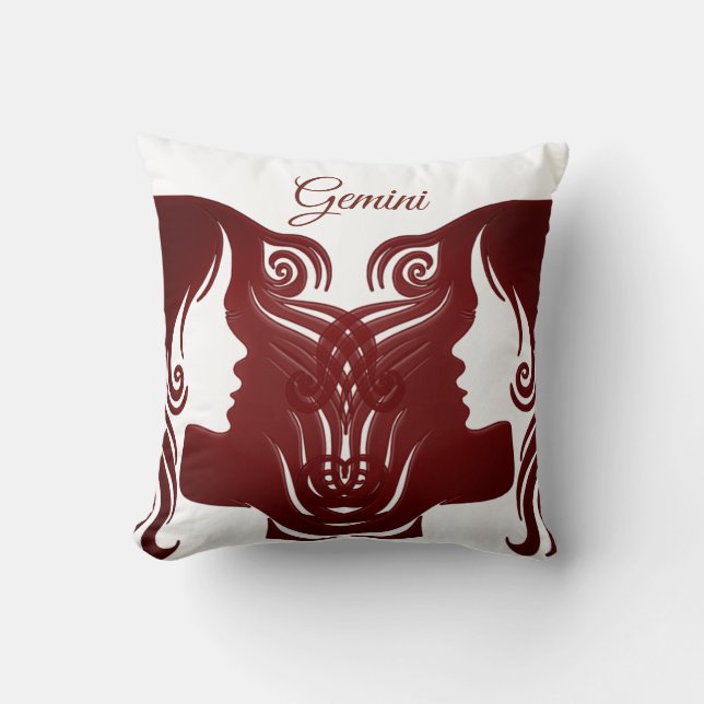 Horoscope Sign Gemini Zodiac Twins Pillow Kussen (Voorkant)