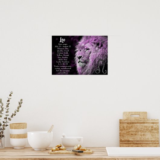 Horoscope Sign Leo-Poster Poster (Keuken)