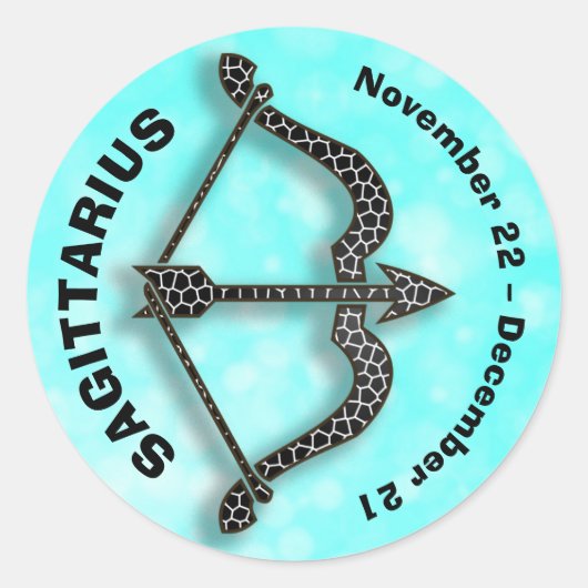 Horoscope Sign Sagittarius Astrology Ronde Sticker (Voorkant)