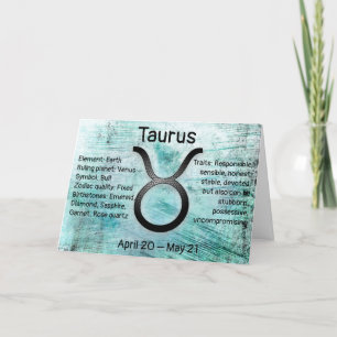 Horoscope Sign Taurus Bull Happy Birthday Kaart