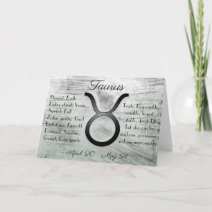 Horoscope Sign Taurus Bull Happy Birthday Kaart