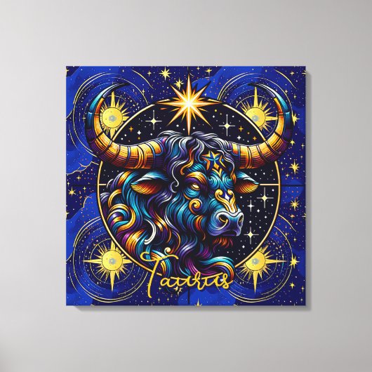 Horoscope Sign Taurus Zodiac Astrology Canvas Afdruk (Voorkant)