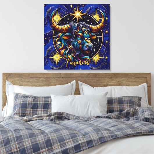 Horoscope Sign Taurus Zodiac Astrology Canvas Afdruk (Insitu (Slaapkamer))