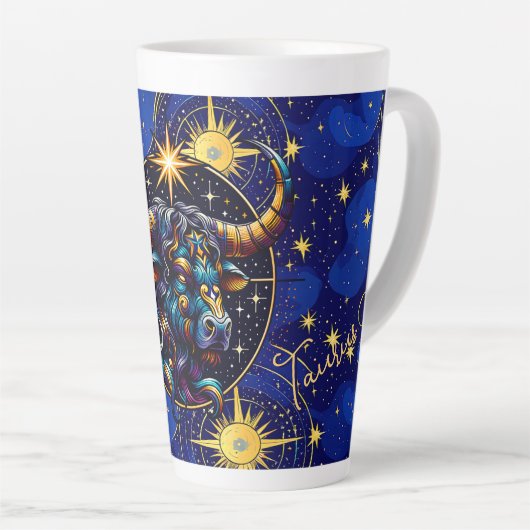 Horoscope Sign Taurus Zodiac Astrology Latte Mok (Rechterhoek)