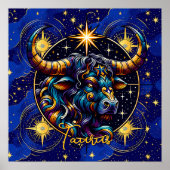 Horoscope Sign Taurus Zodiac Astrology Poster (Voorkant)