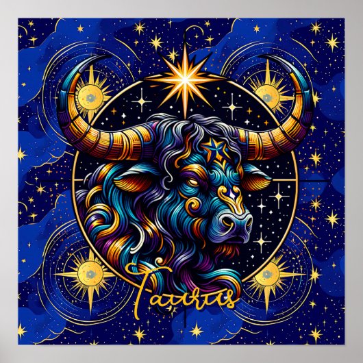 Horoscope Sign Taurus Zodiac Astrology Poster (Voorkant)