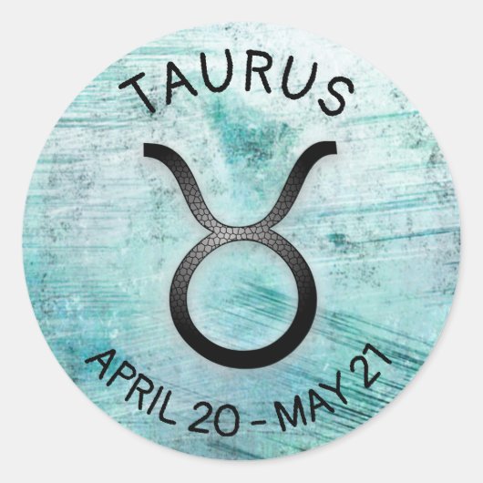 Horoscope Sign Taurus Zodiac Astrology Ronde Sticker (Voorkant)