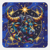 Horoscope Sign Taurus Zodiac Astrology Vierkante Sticker (Voorkant)