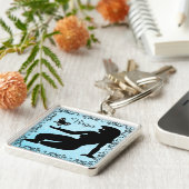 Horoscope Sign Virgo Blue Sleutelhanger Charm (Zijkant)