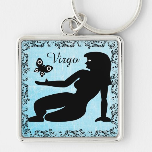 Horoscope Sign Virgo Blue Sleutelhanger Charm (Voorkant)